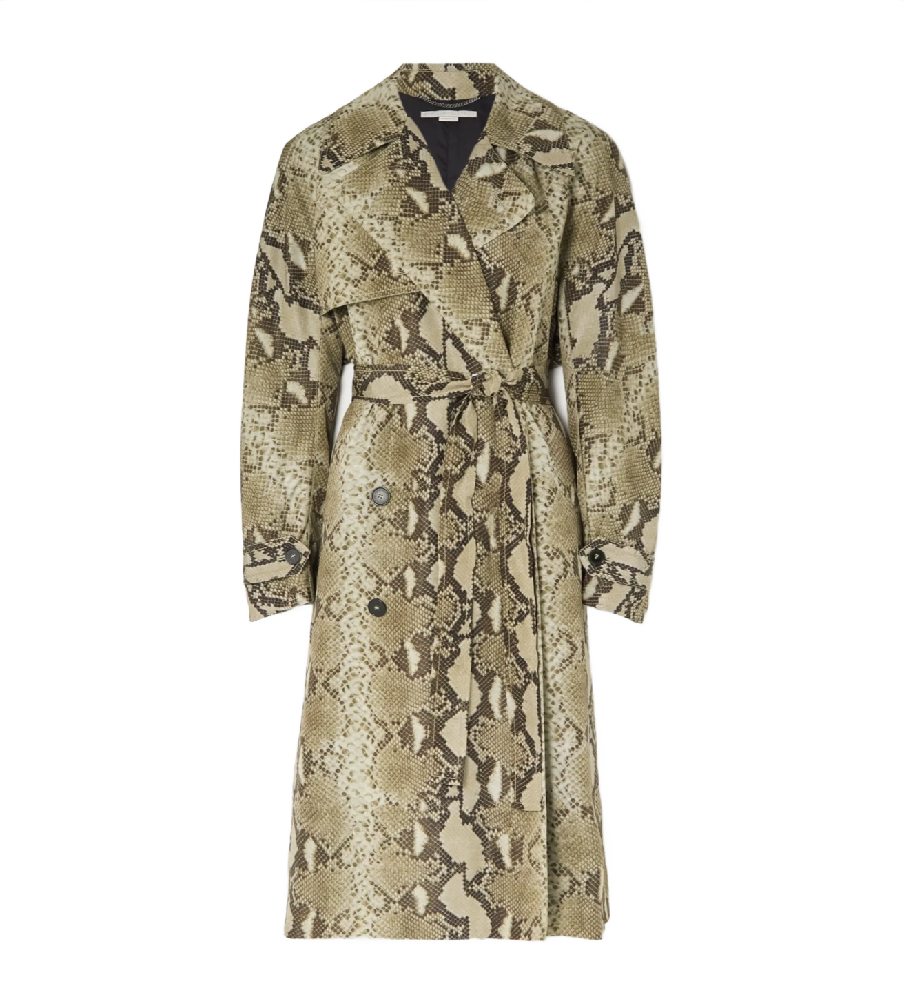 + NET SUSTAIN Double-breasted Snake-print Nylon Trench Coat