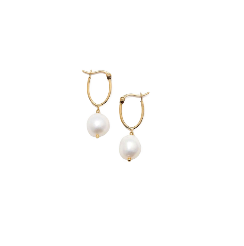Organic Pearl Hoops