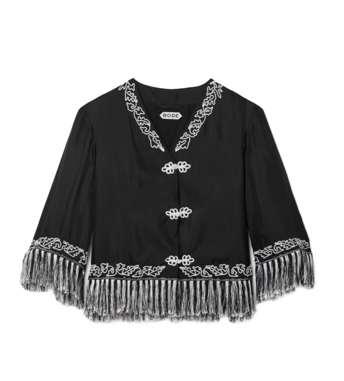 Grenier Fringed Embroidered Silk-twill Jacket