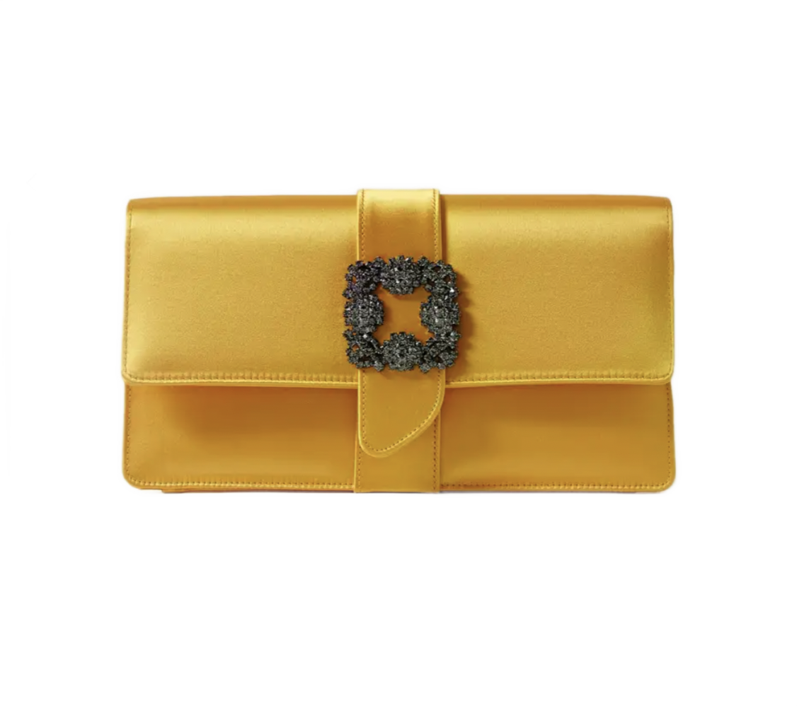 Capri Crystal-embellished Satin Clutch