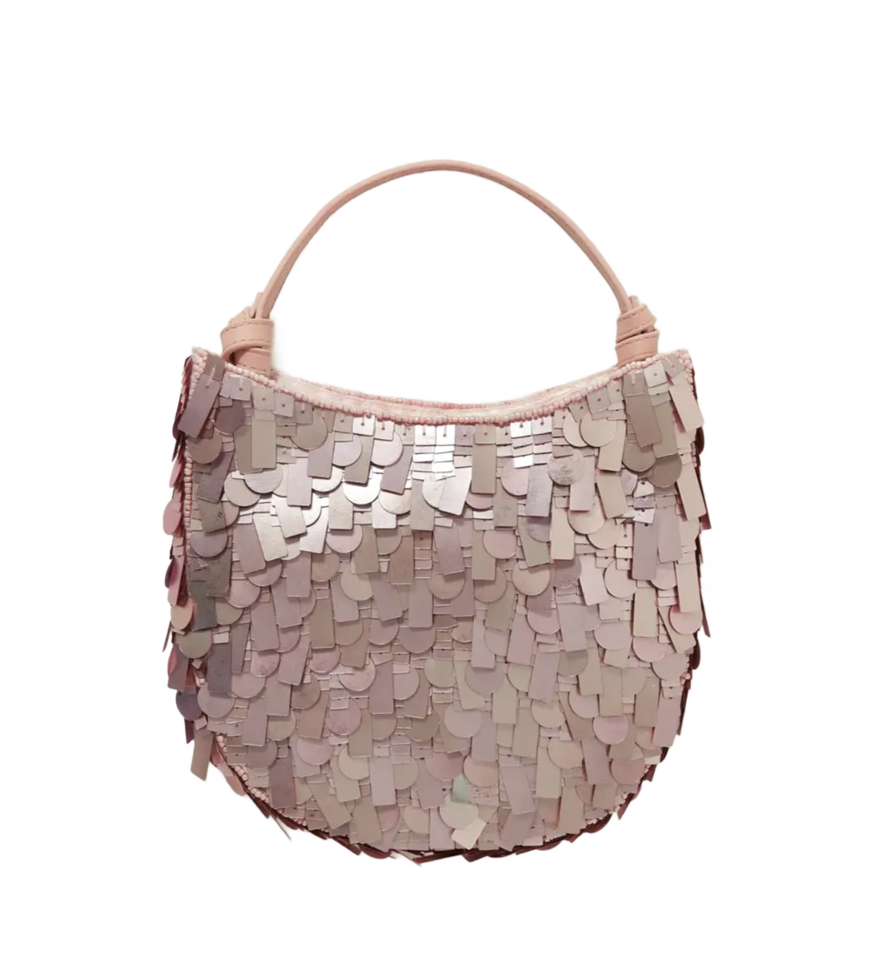 Crescent Leather-trimmed Embellished Satin Tote