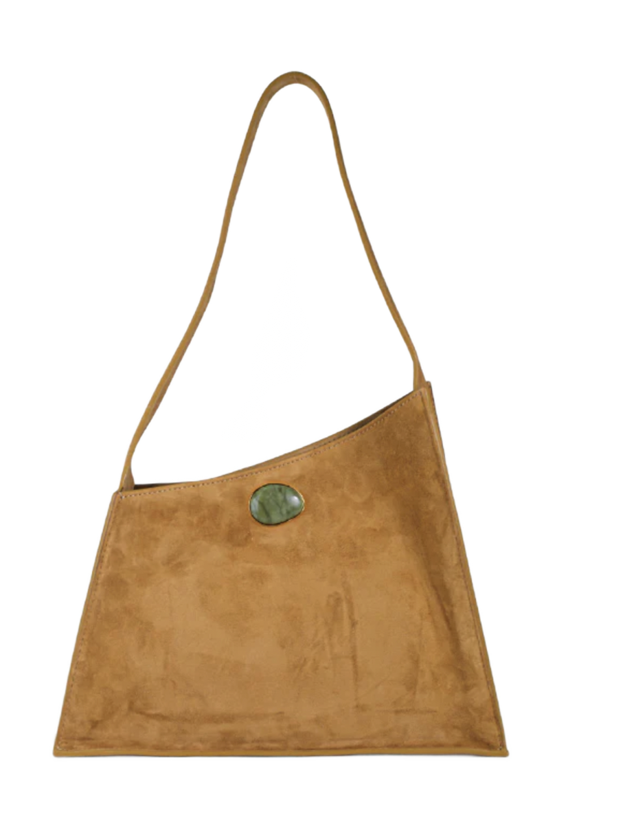 Slanted Shoulder Bag Rhum Suede
