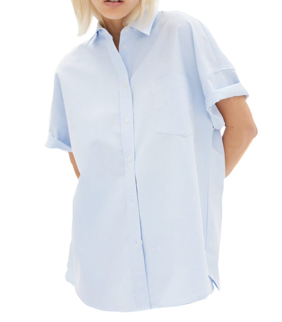 The Chiara Short Sleeve Shirt Oxford Blue