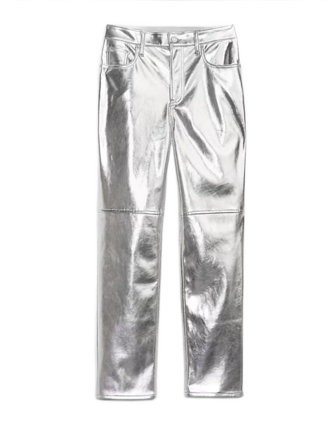 High Rise Vegan Leather Cheeky Straight Pants