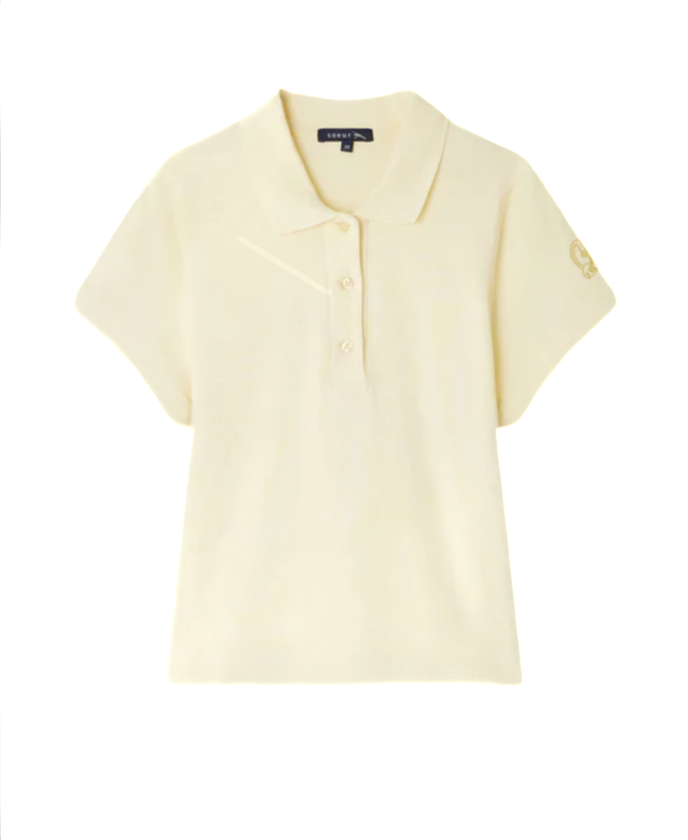 Leyla Short-sleeved Ribbed Polo Shirt