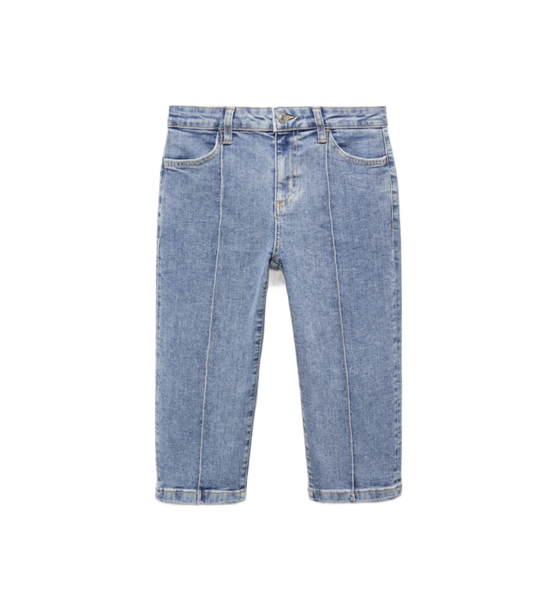Capri Jeans with Decorative Stitching