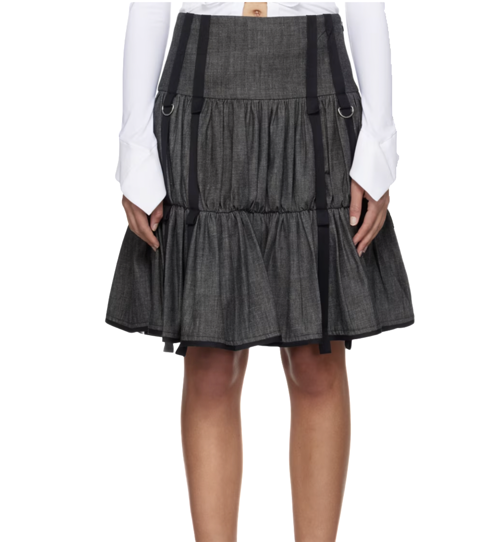 Gray Charm Midi Skirt