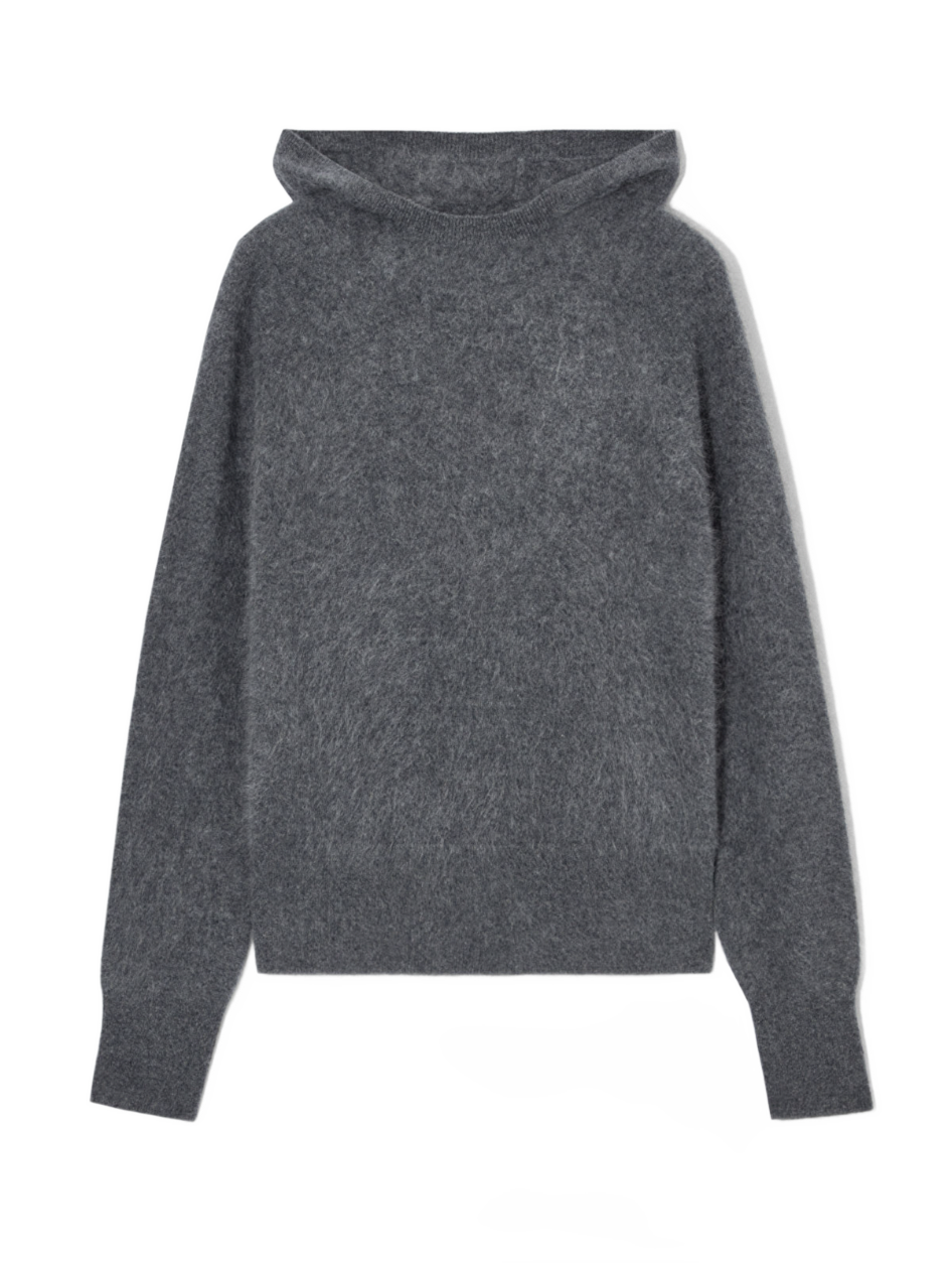 Textured Pure Cashmere Hoodie