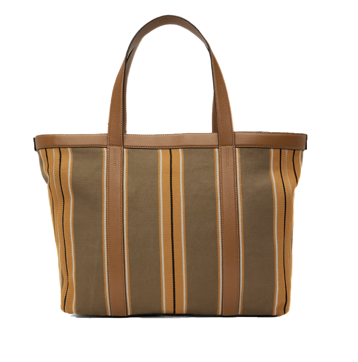 Tan & Orange Striped Tote