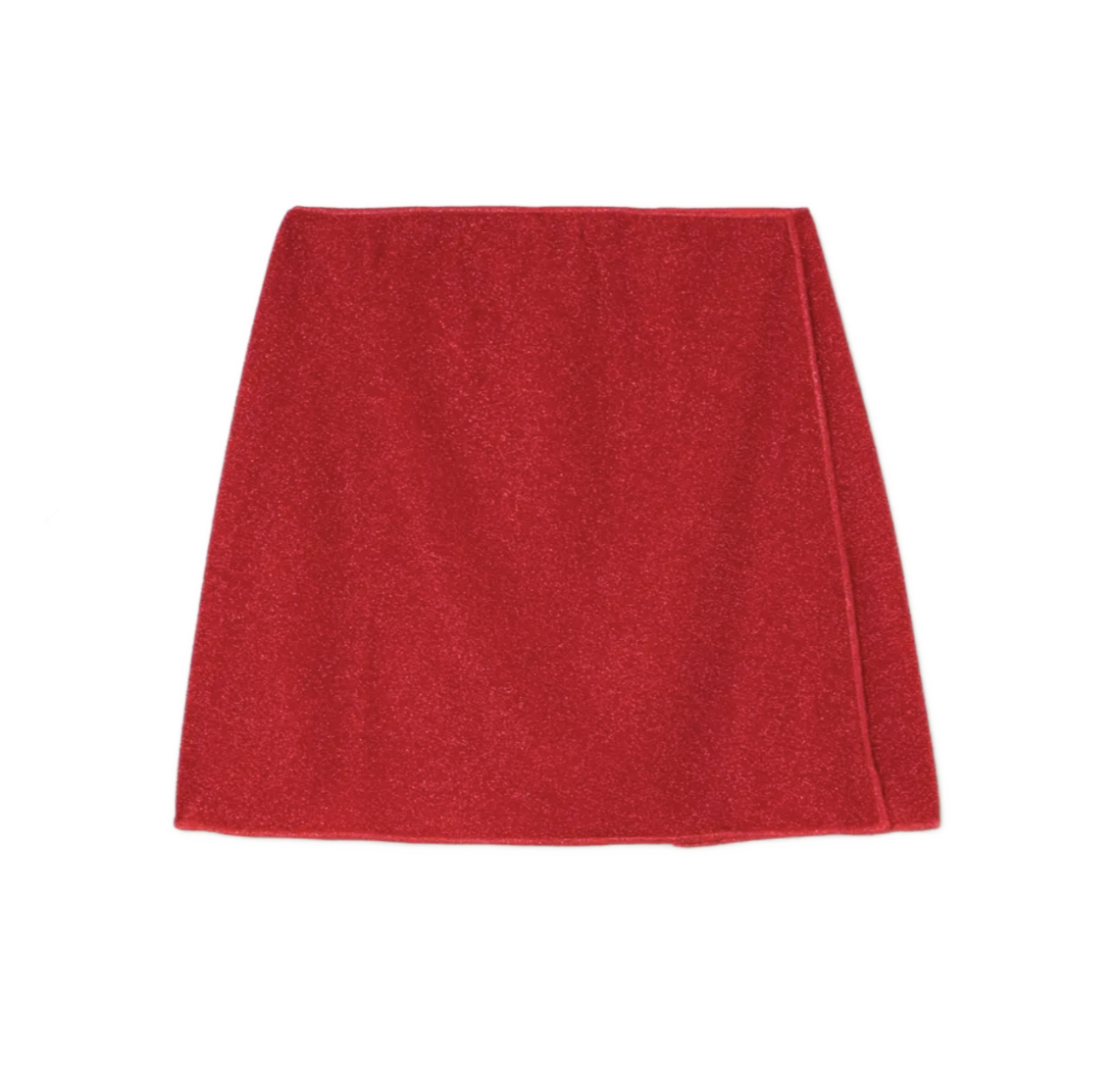 Lumière Wrap-effect Metallic Stretch-knit Mini Skirt