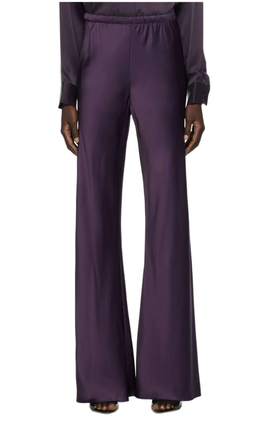 Purple Bias-Cut Lounge Pants