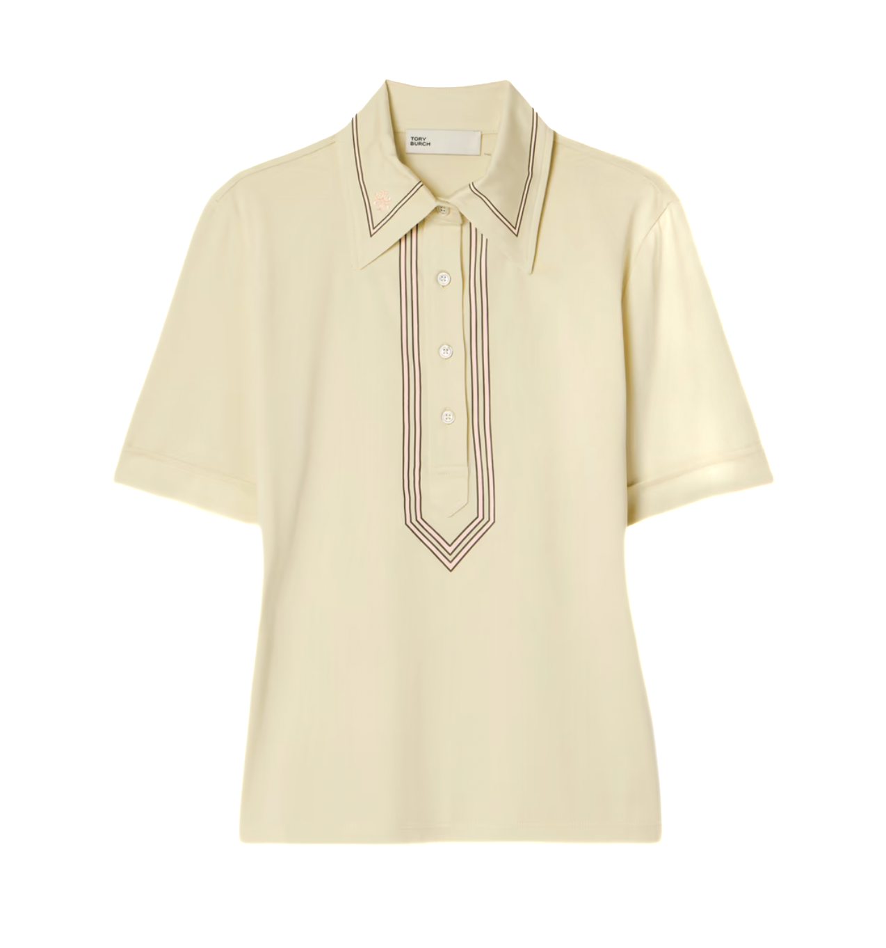 Embroidered Printed Cotton-jersey Polo Shirt