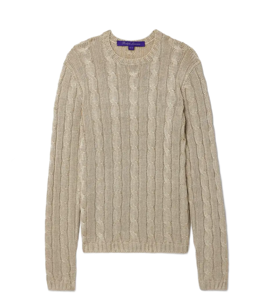 Metallic Cable-knit Silk Sweater