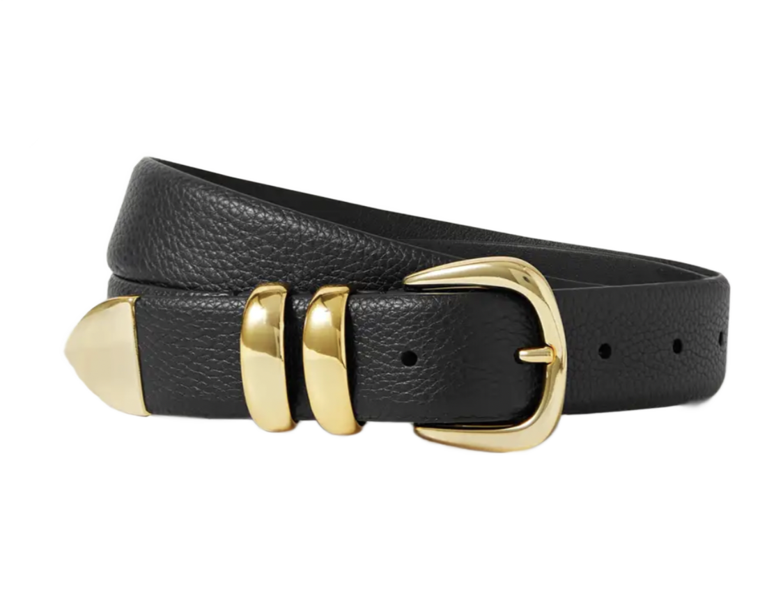Textured-leather Belt
