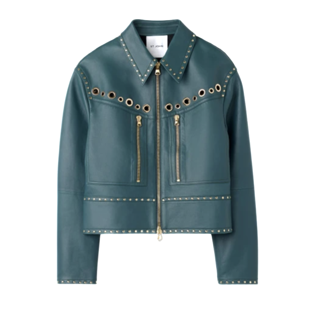 Doubleface Leather Embellished Jacket