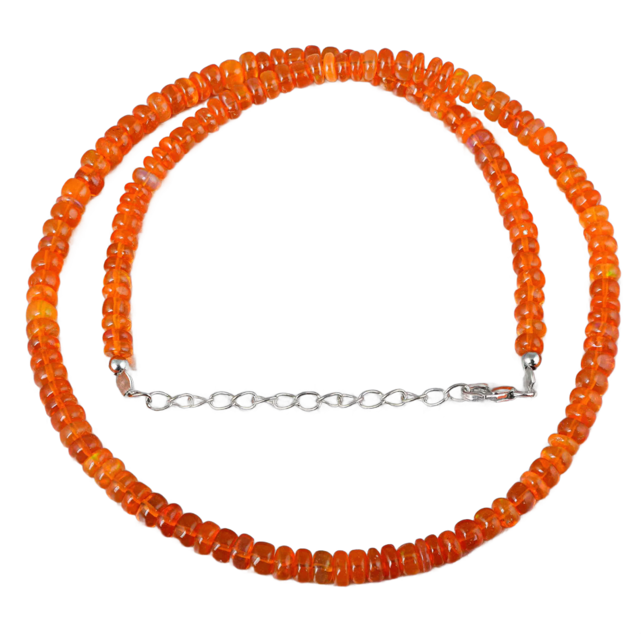 Genuine Mexican Fire Opal Beaded Necklace