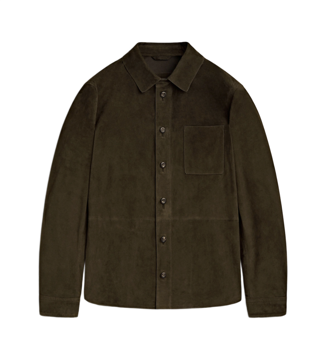 Suede Shirt with Chest Pocket