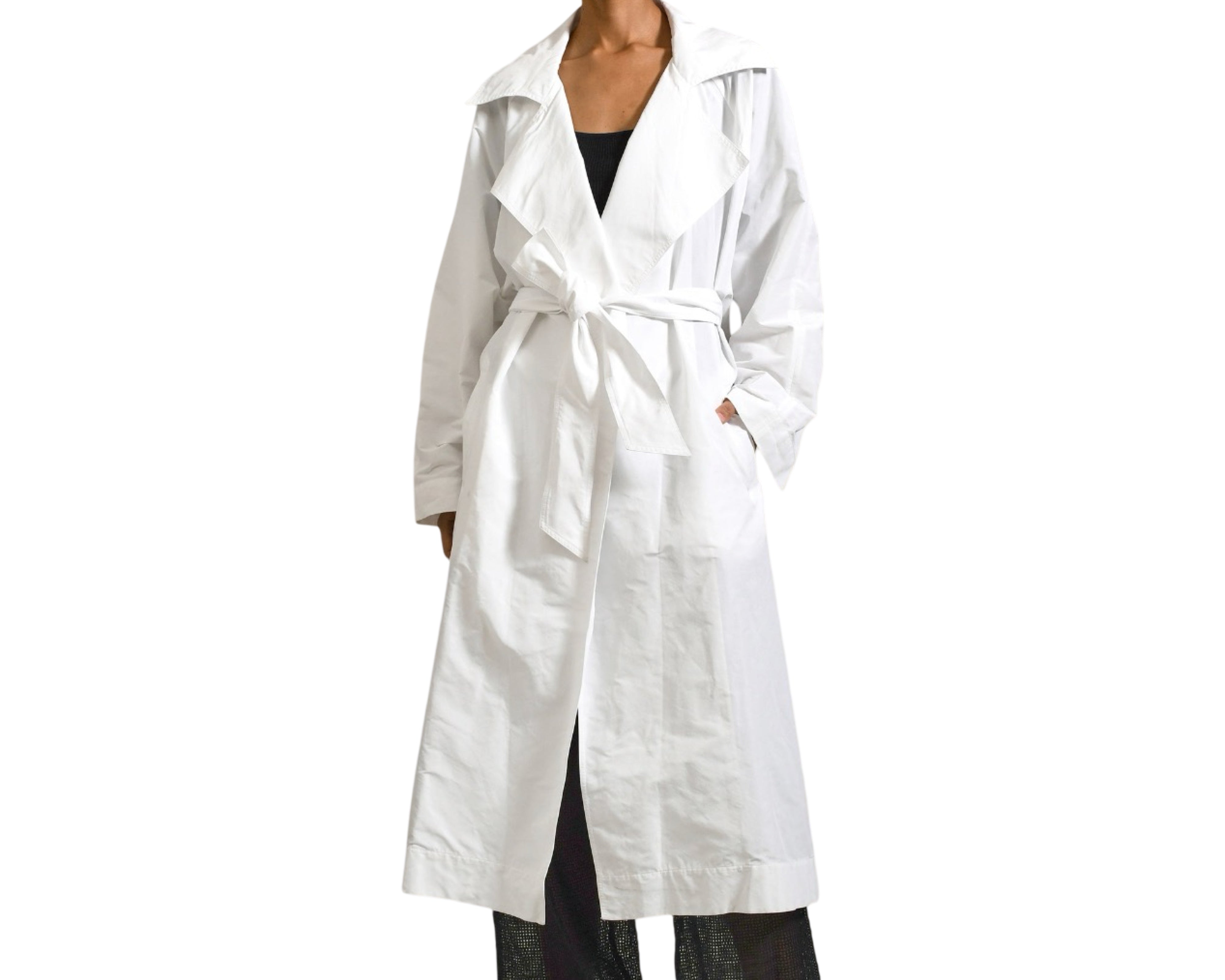 Opera Trench in Ivory Heavy Taffeta