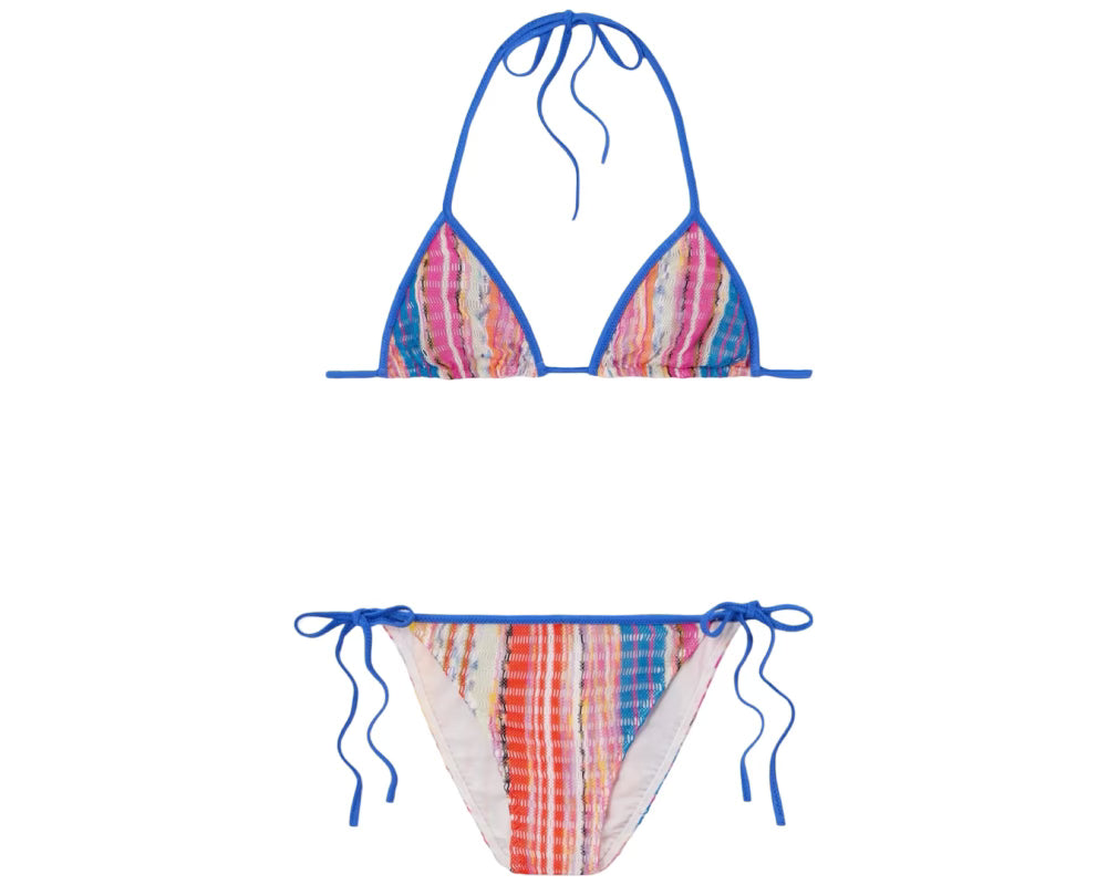 Mare Striped Crochet-knit Triangle Bikini