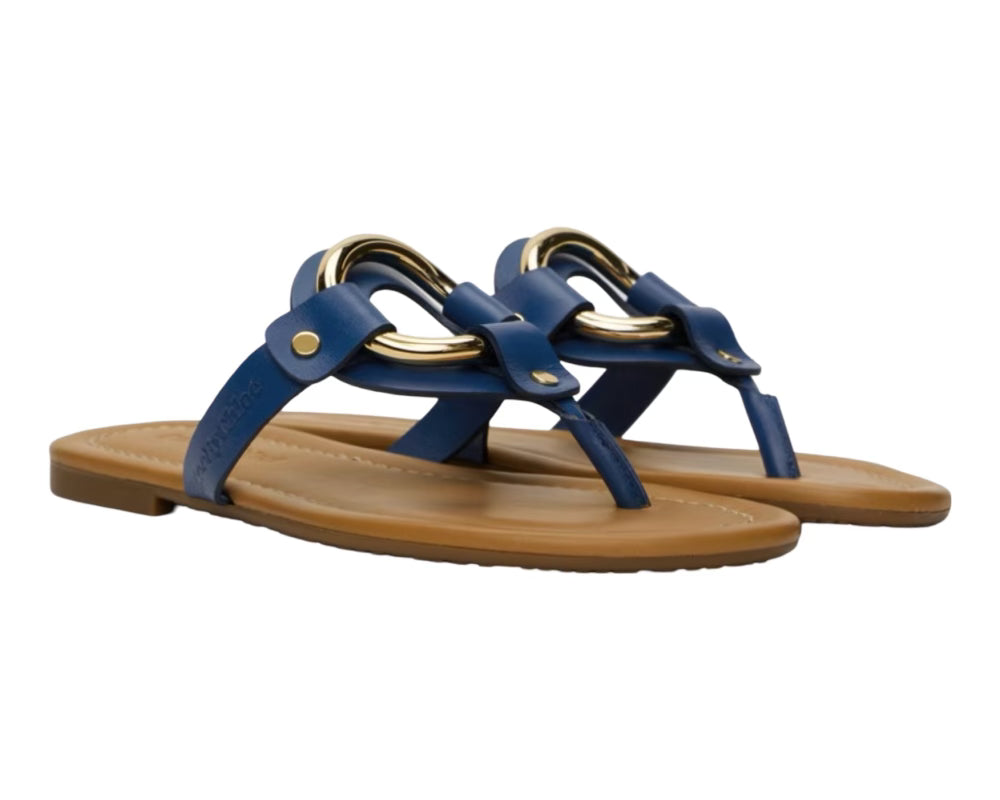 Blue Hana Flat Sandals