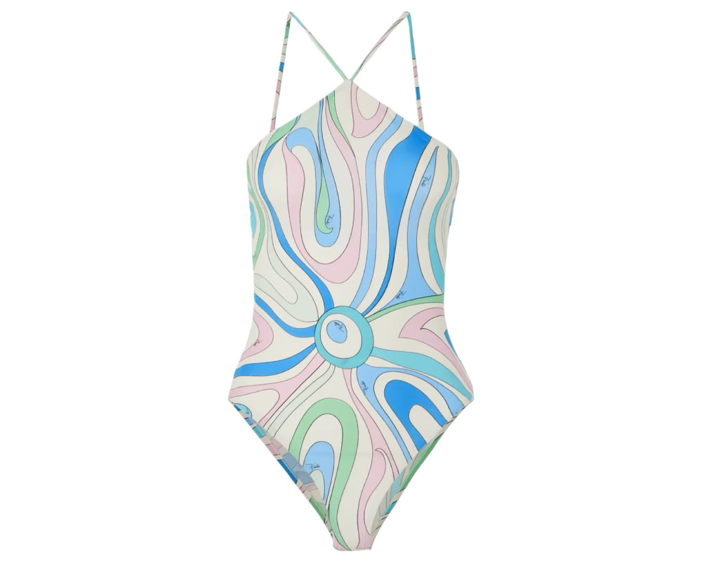Printed Halterneck Swimsuit