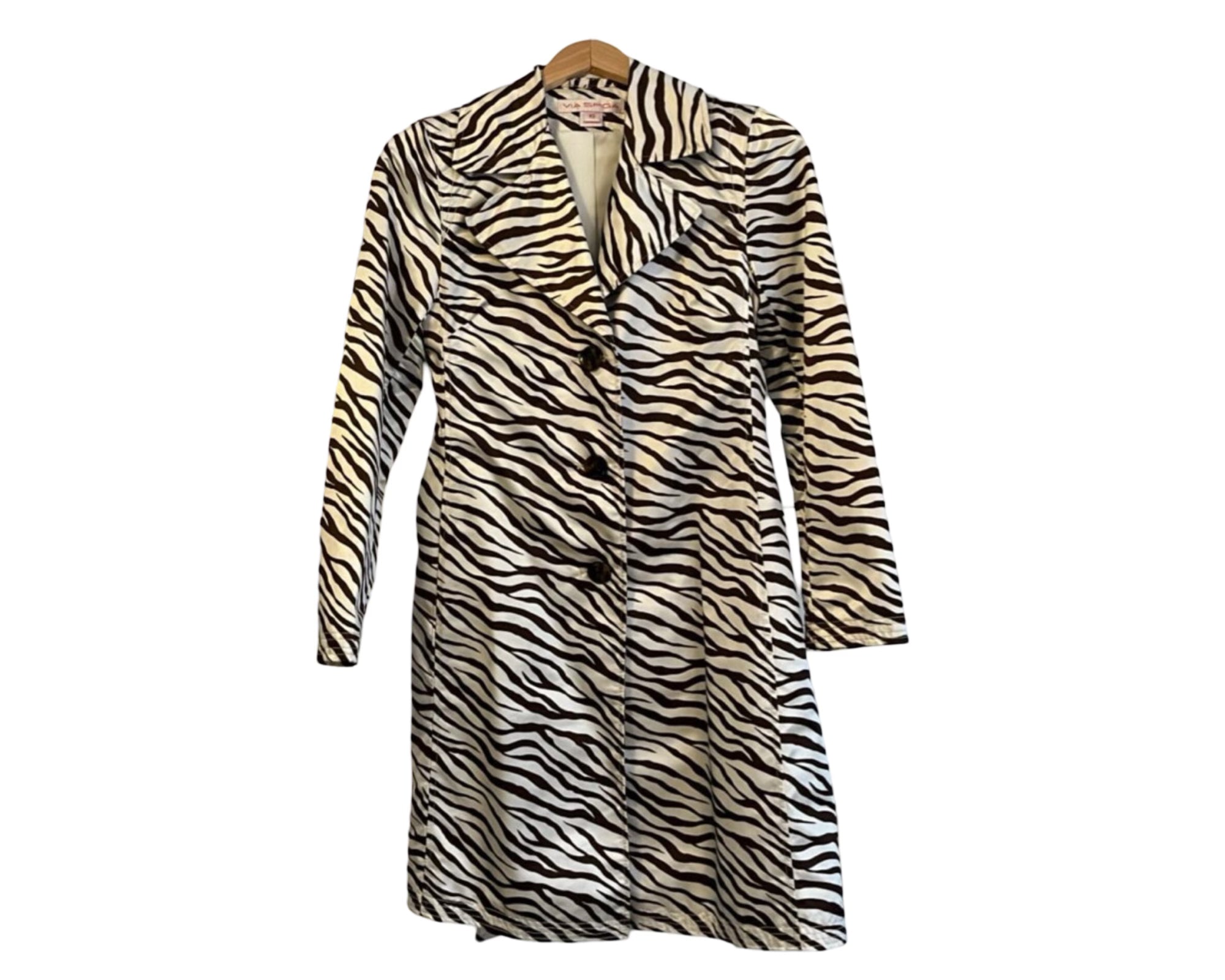 VIA SPIGA Zebra Stripe Trench Coat