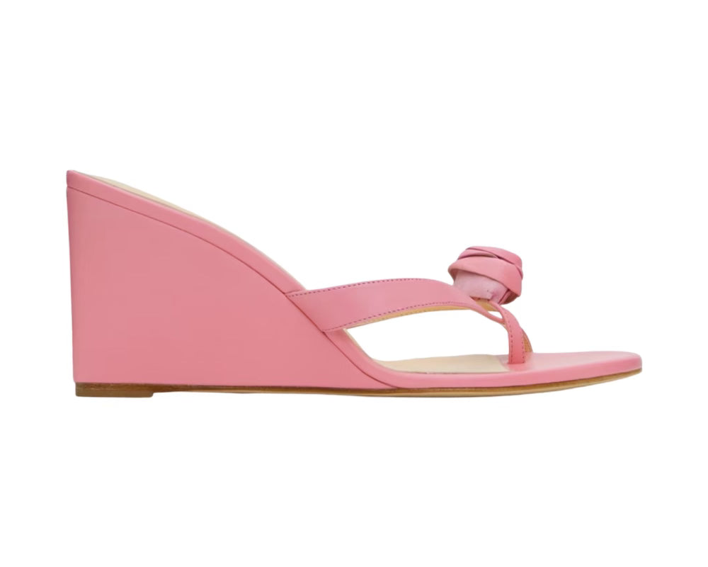 Pink Wedge Heeled Sandals