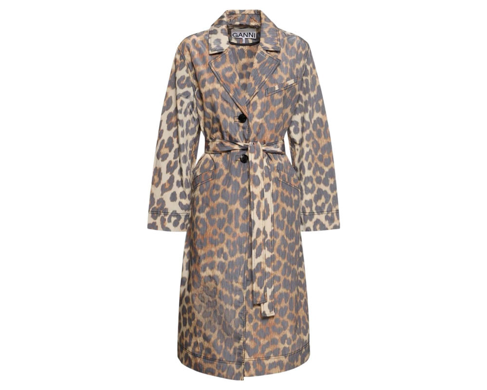 Leopard Print Tech Coat