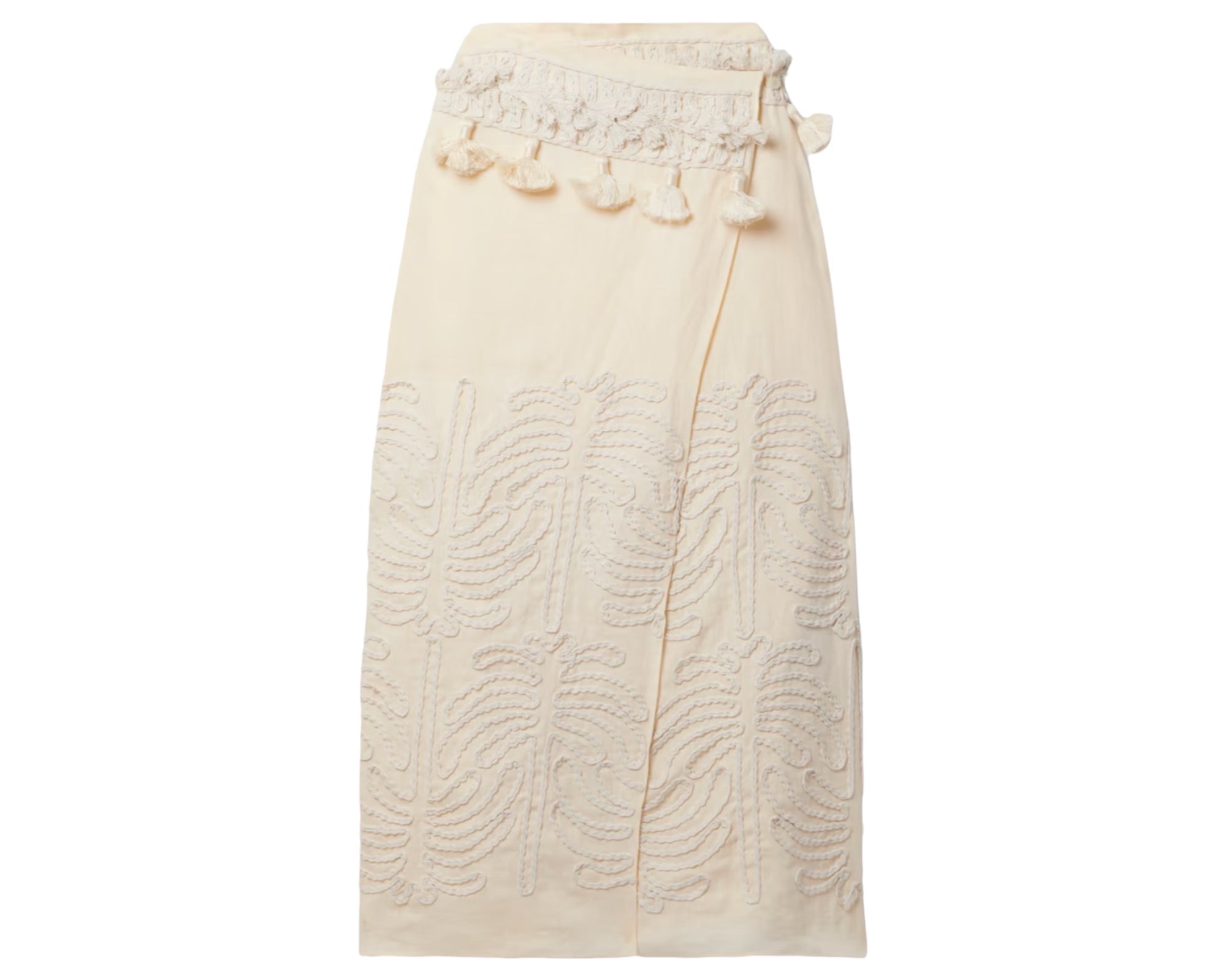 + NET SUSTAIN Tansania Sun Tassled Embroiderd Wrap Skirt