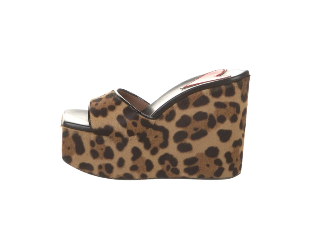 Ponyhair Animal Print Wedges