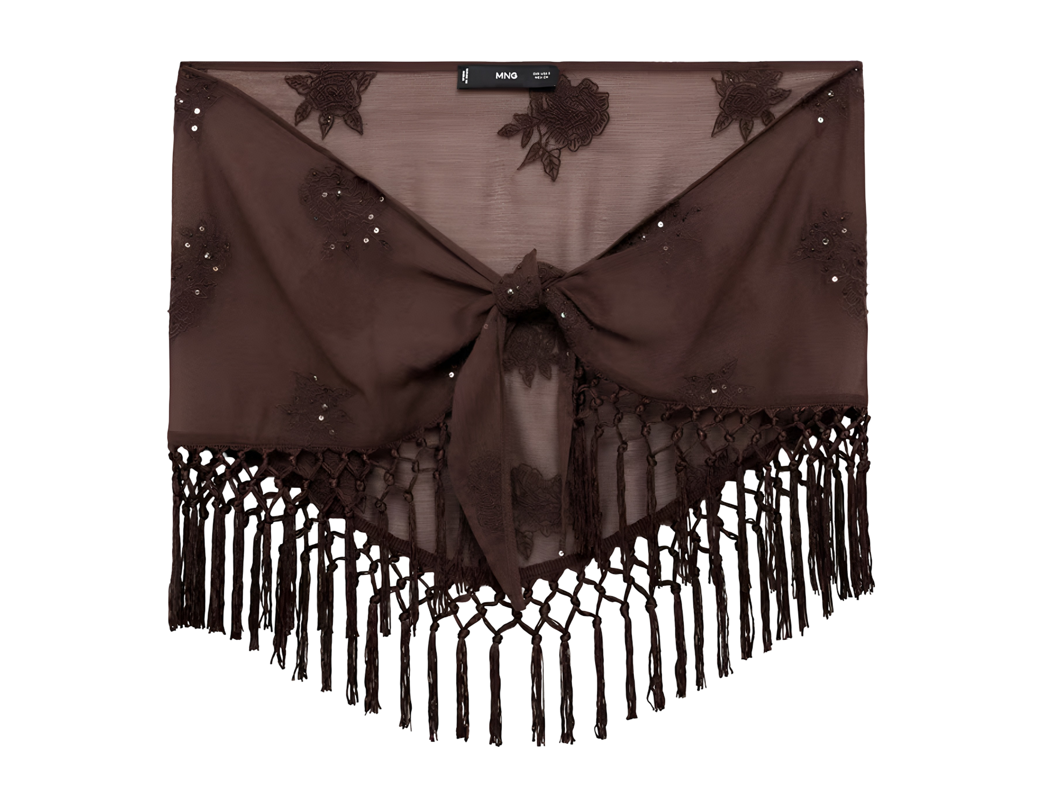 Embroidered Mini-Skirt With Fringe