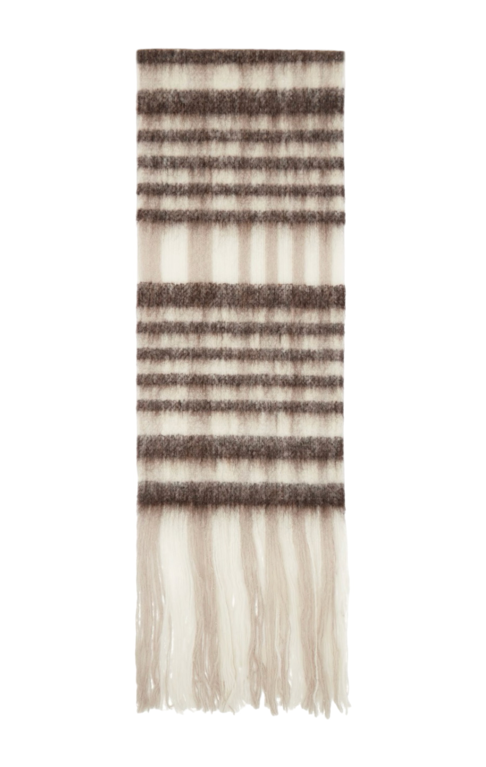 Brown & Off-White Aster Open Tassels Scarf