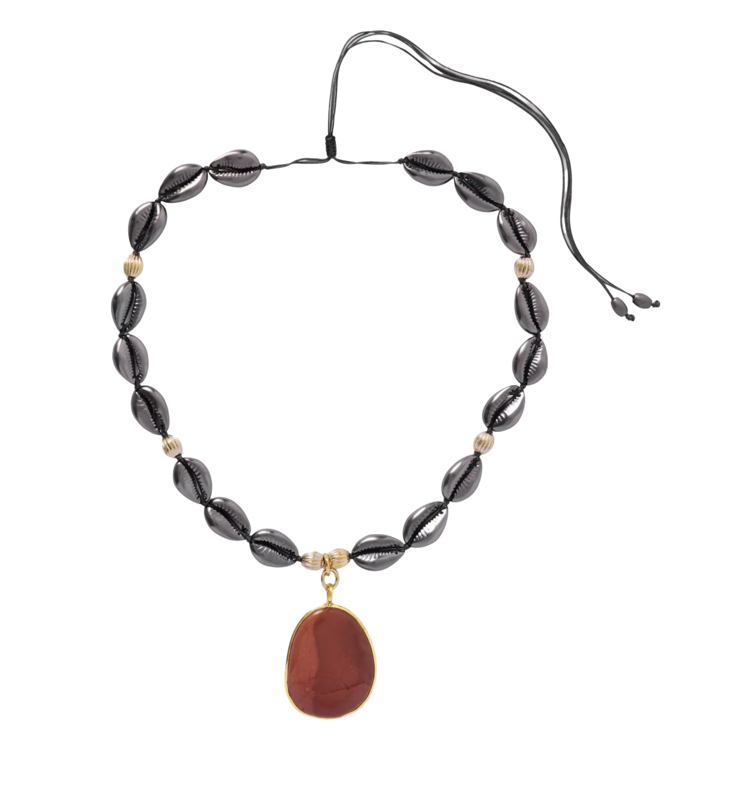 Concha Gunmetal And Gold-Tone Stone Necklace