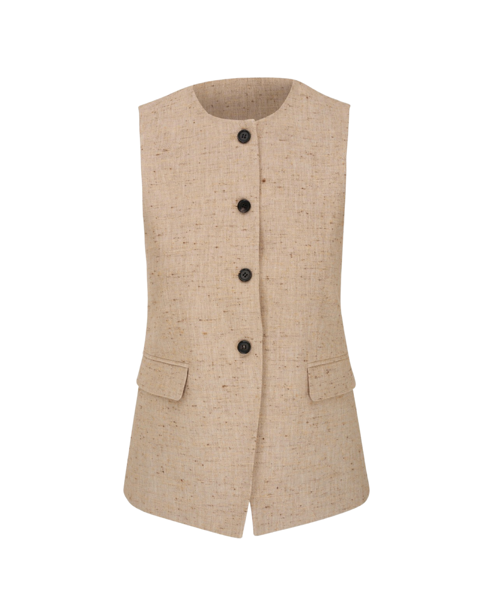 Slubbed Hemp-blend Waistcoat