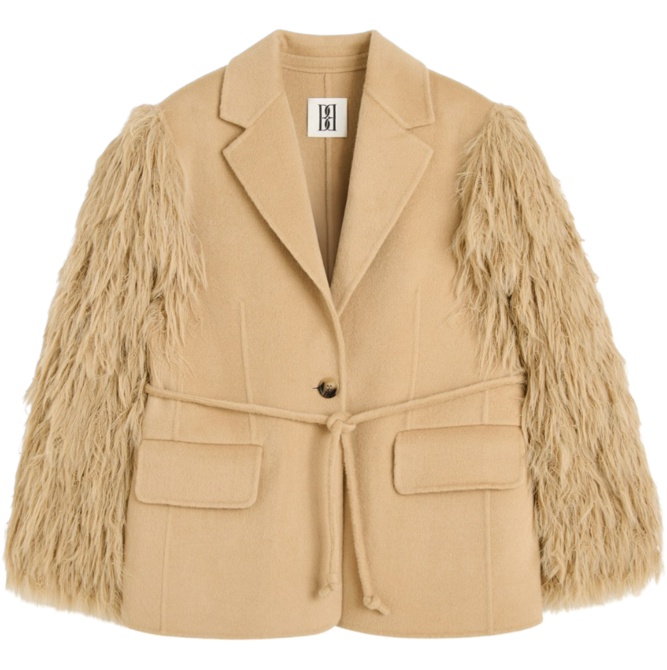 Manteau Shearling-Trimmed Wool Blazer