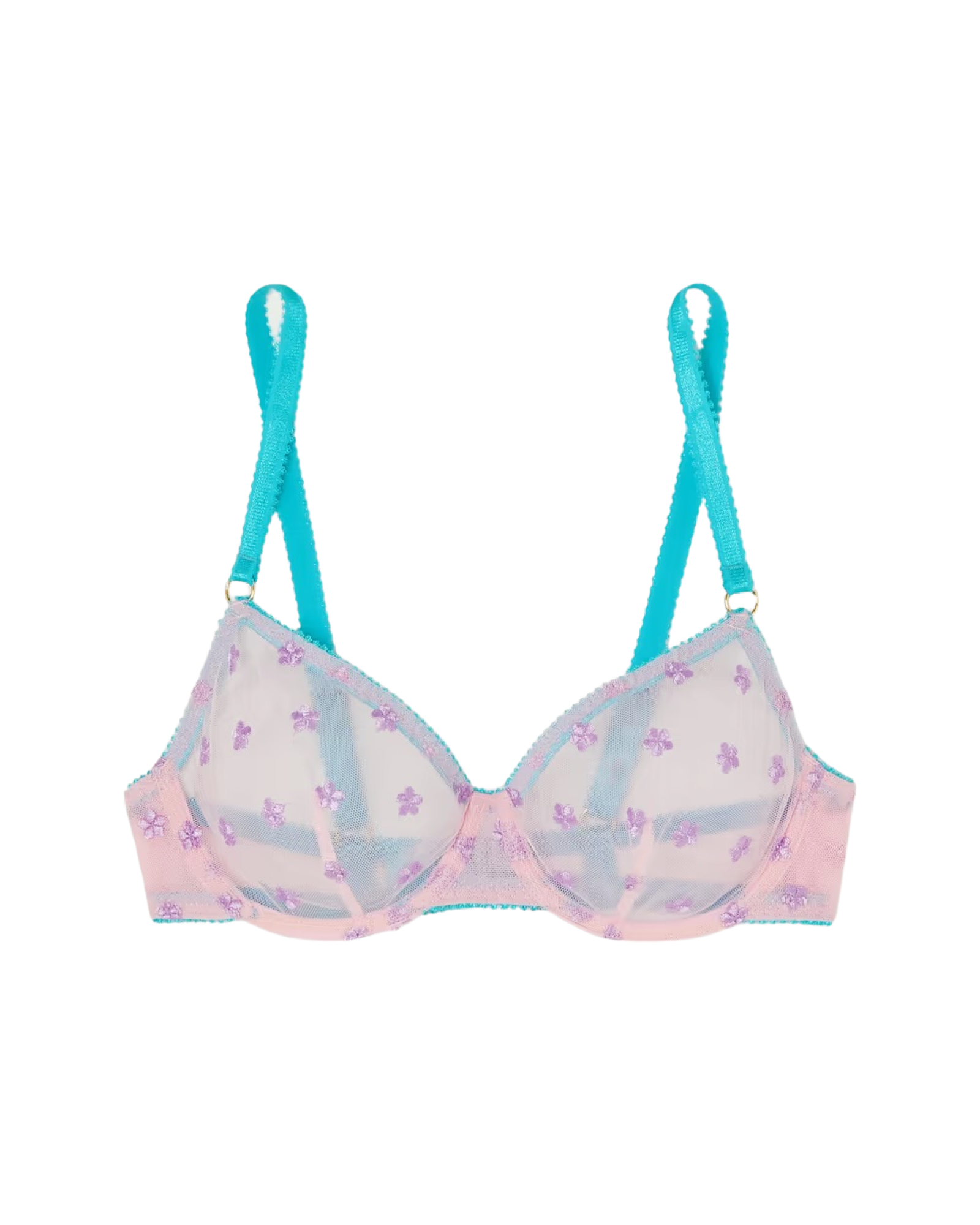 + NET SUSTAIN Beth embroidered recycled-tulle underwired bra