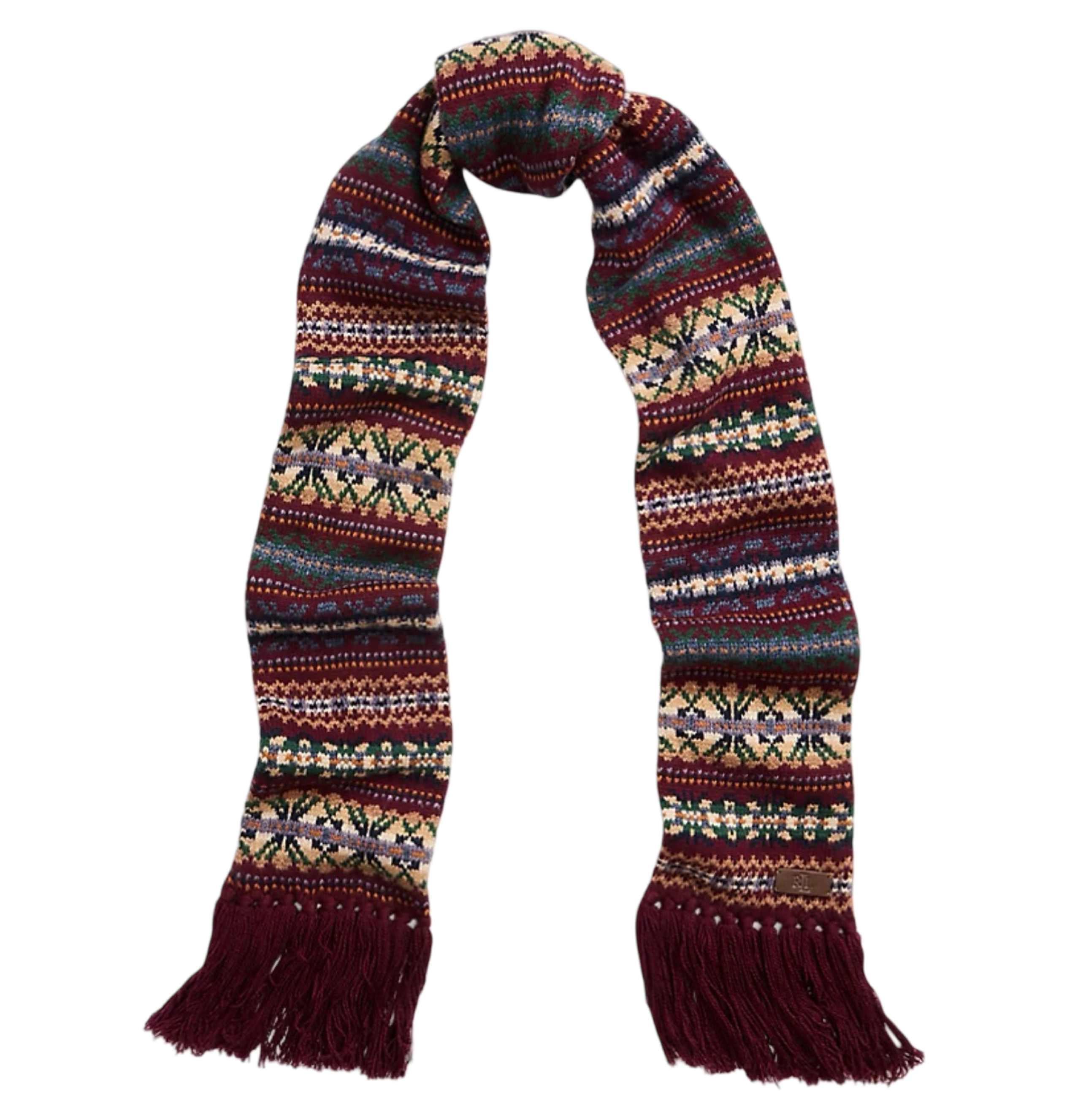 Fair Isle Fringe-Trim Wool-Blend Scarf