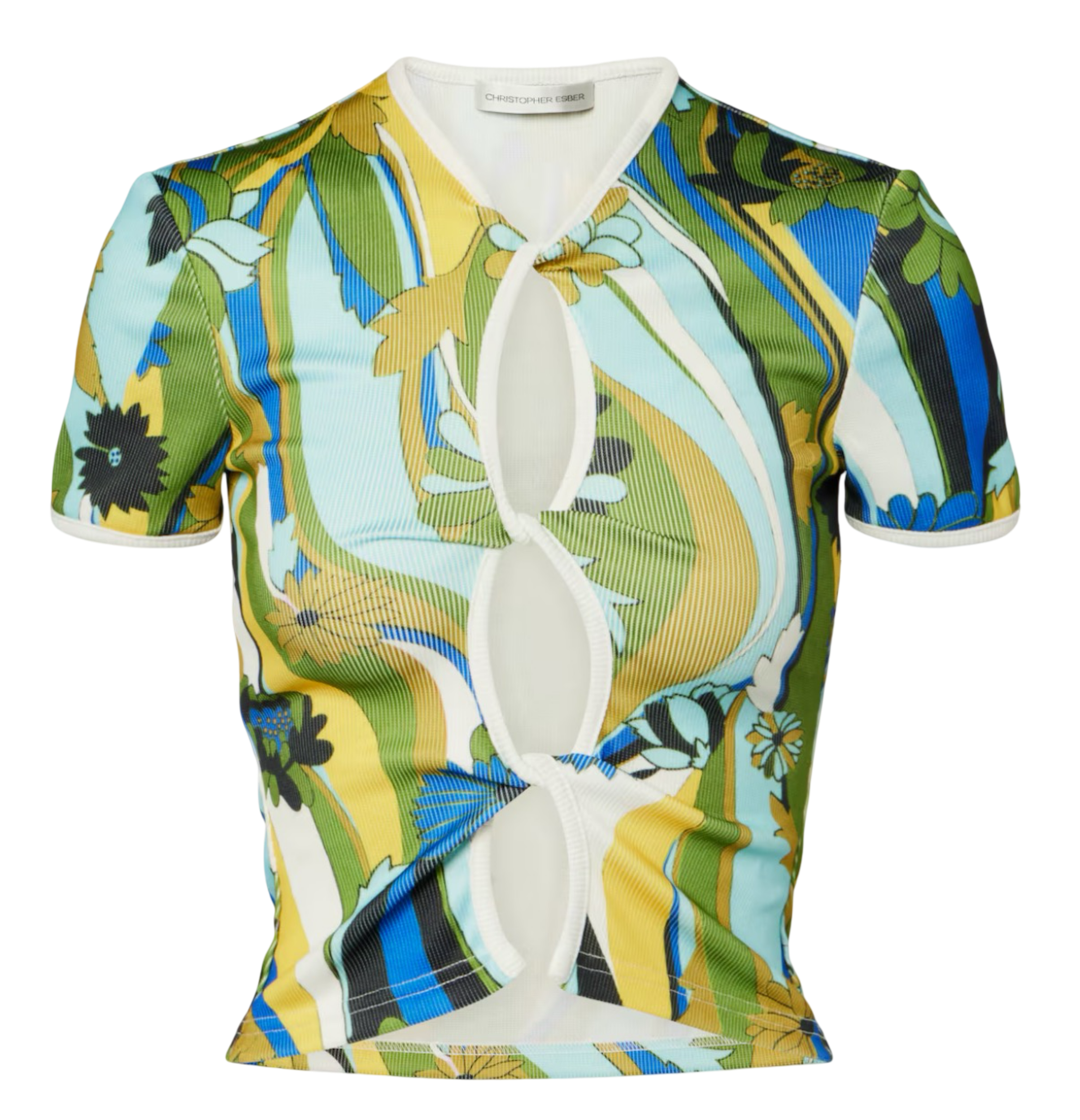 Acidic Floral cropped T-shirt