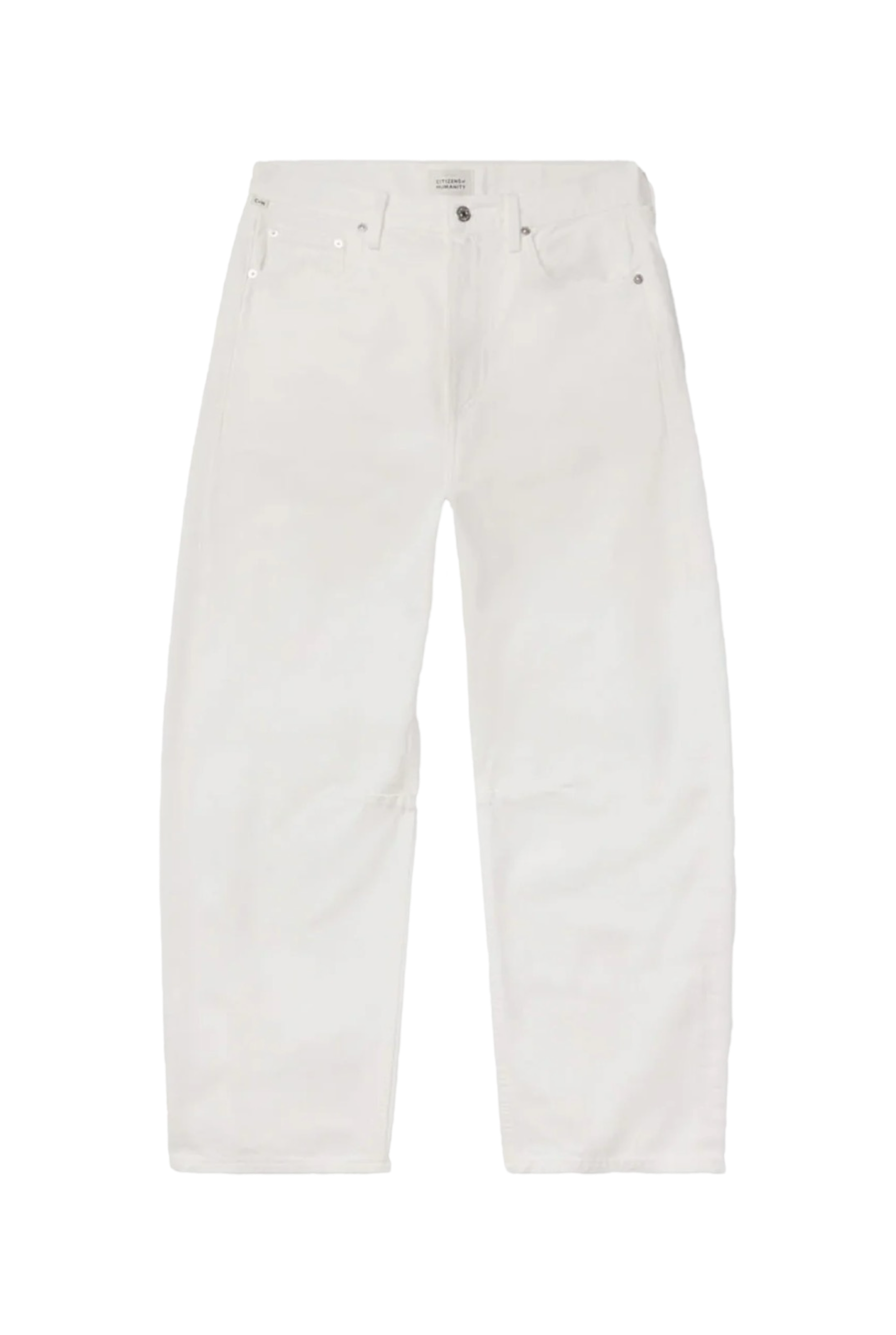 White Khris Barrel Leg Denim Jeans