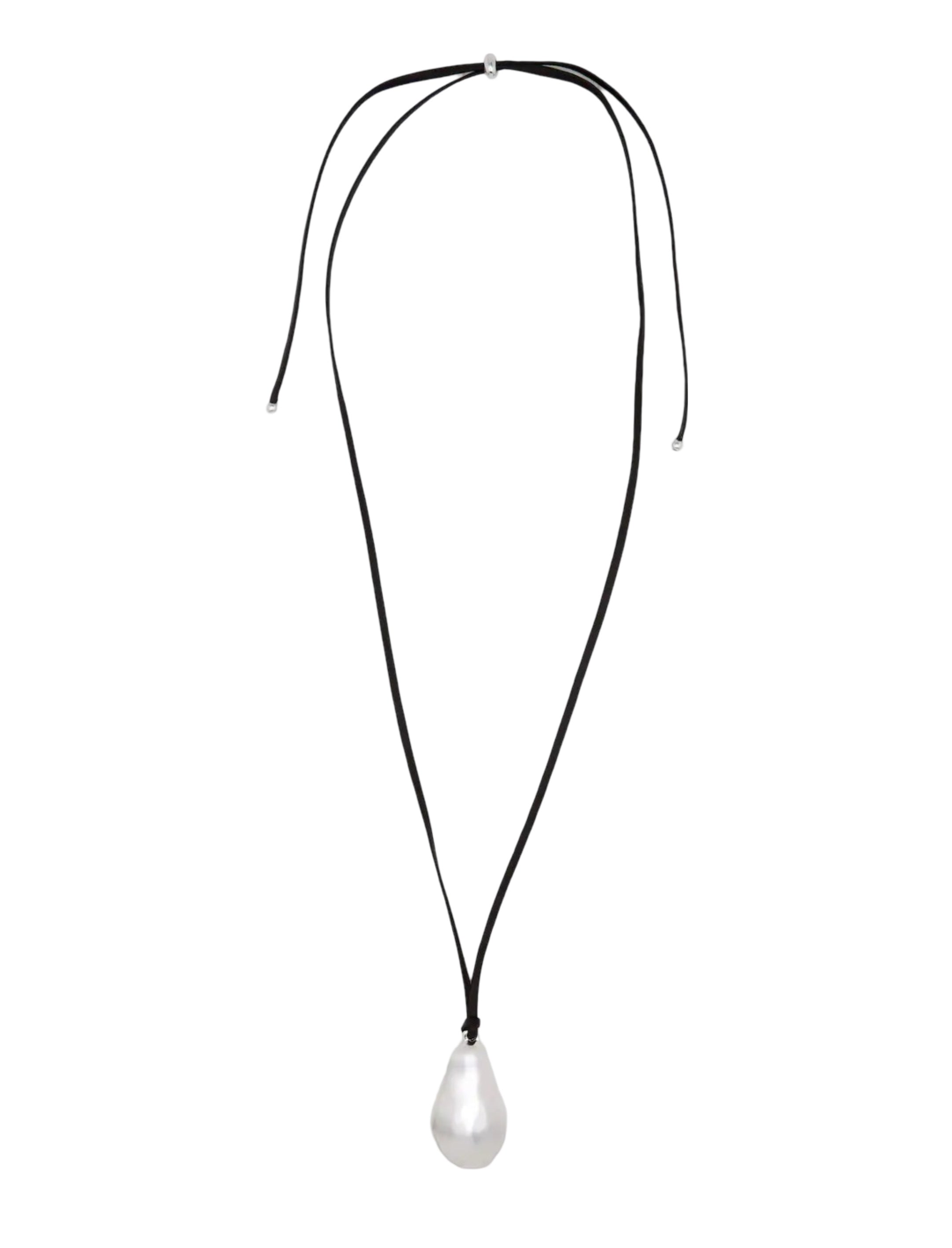 Leather Cord Necklace with Asymmetric Piece