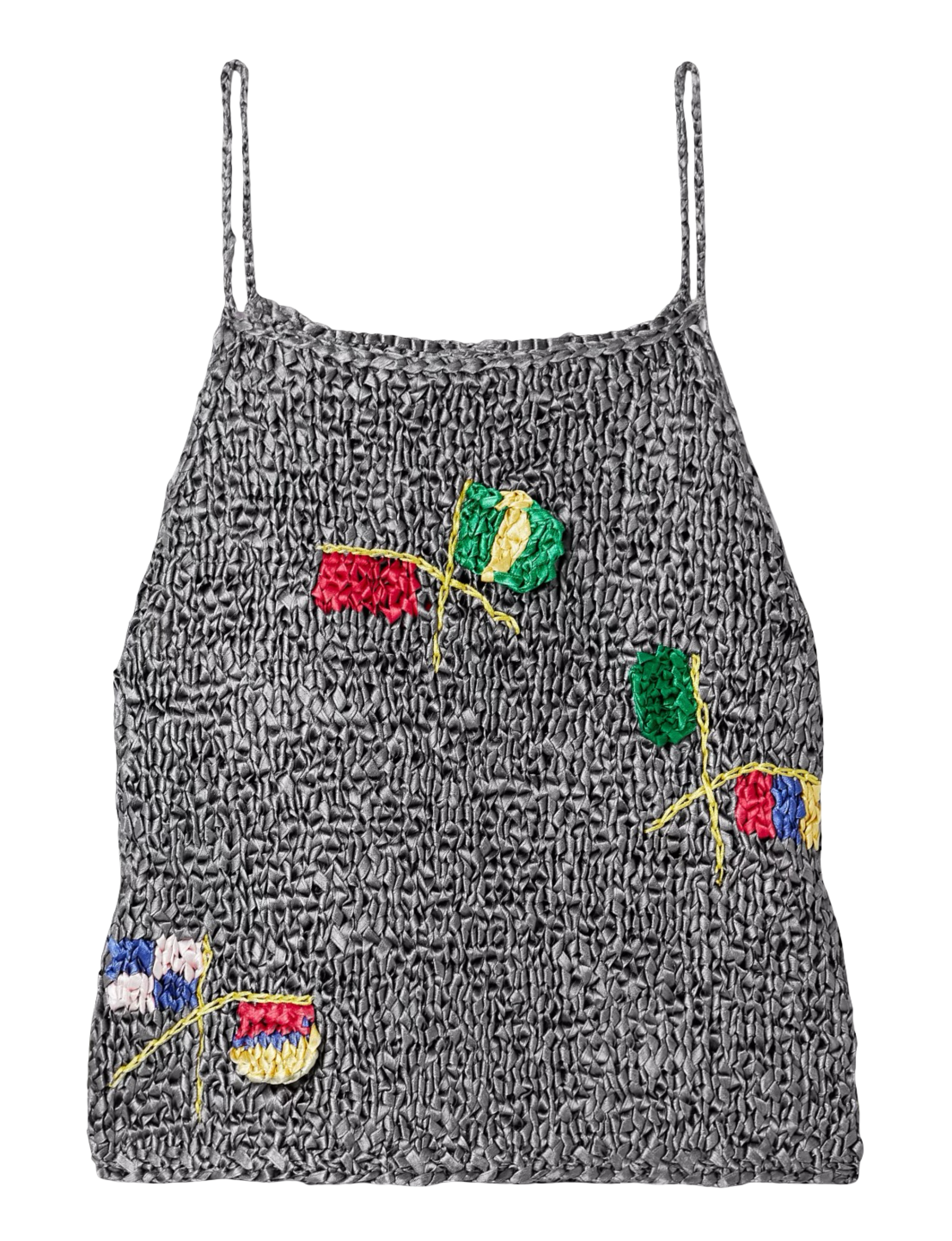 Promenade crocheted satin tank