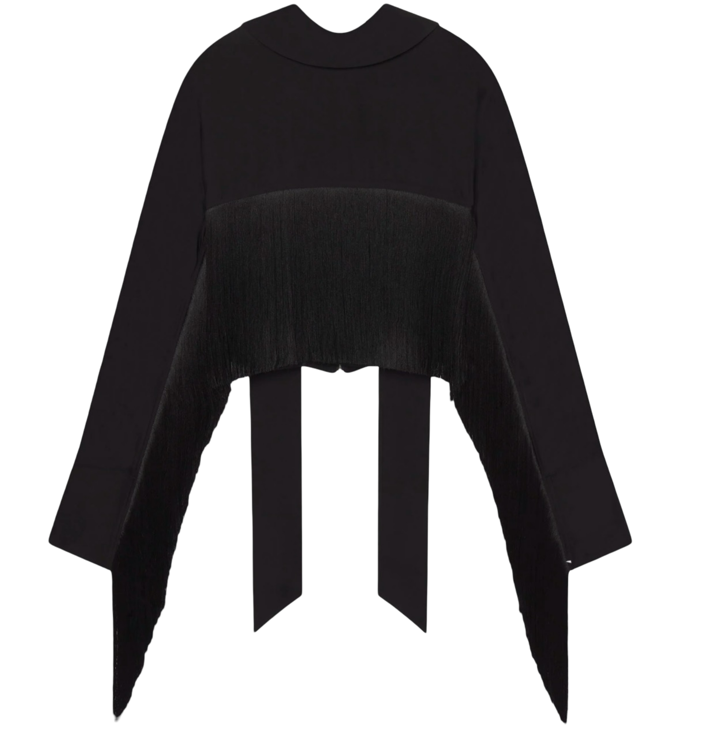 Fringe Satin Cape Top