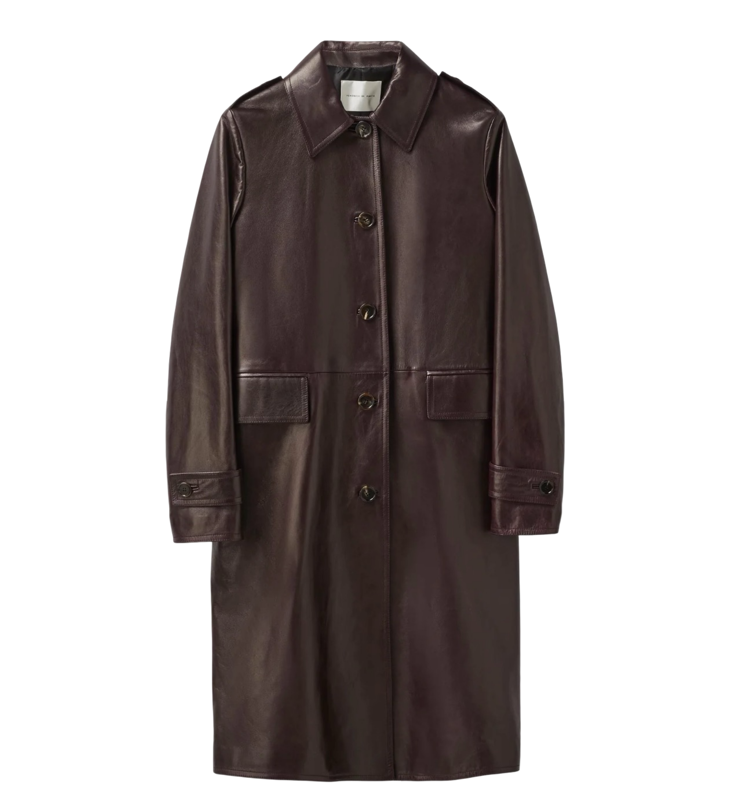 June Coat in Leather Plum