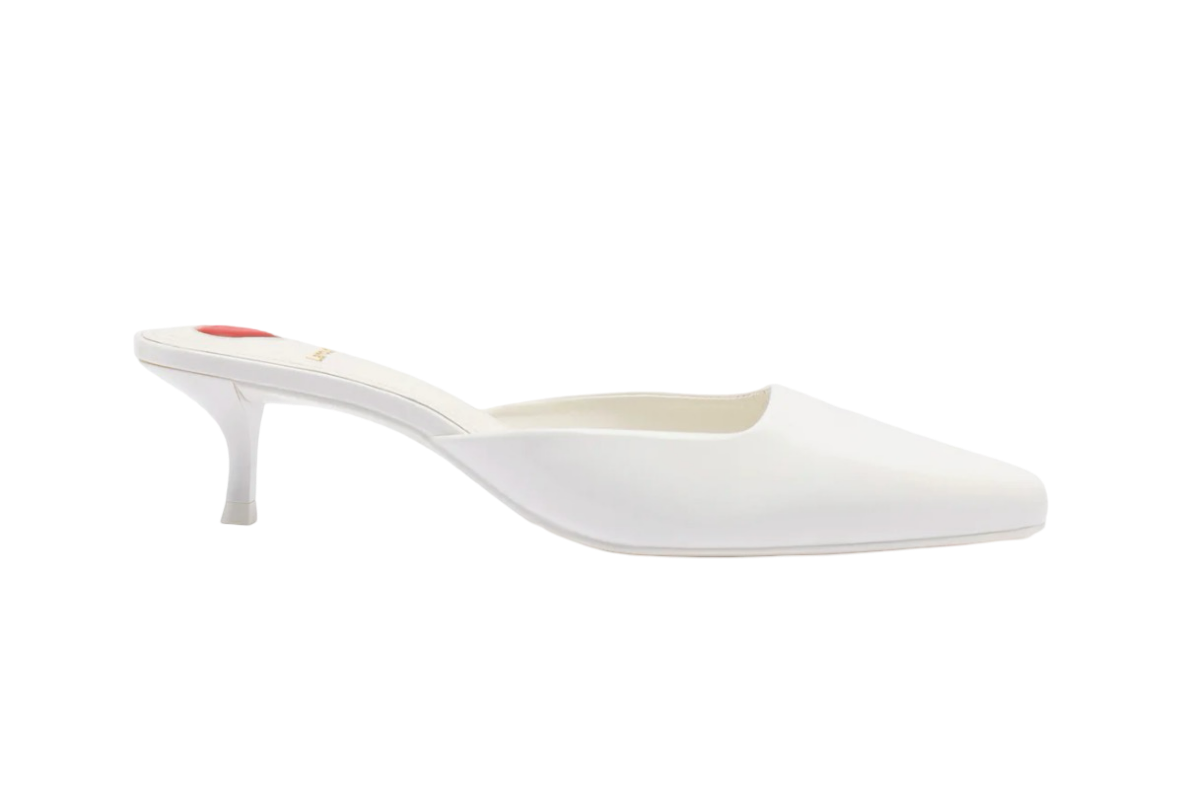 Amal Mule In White Patent Leather