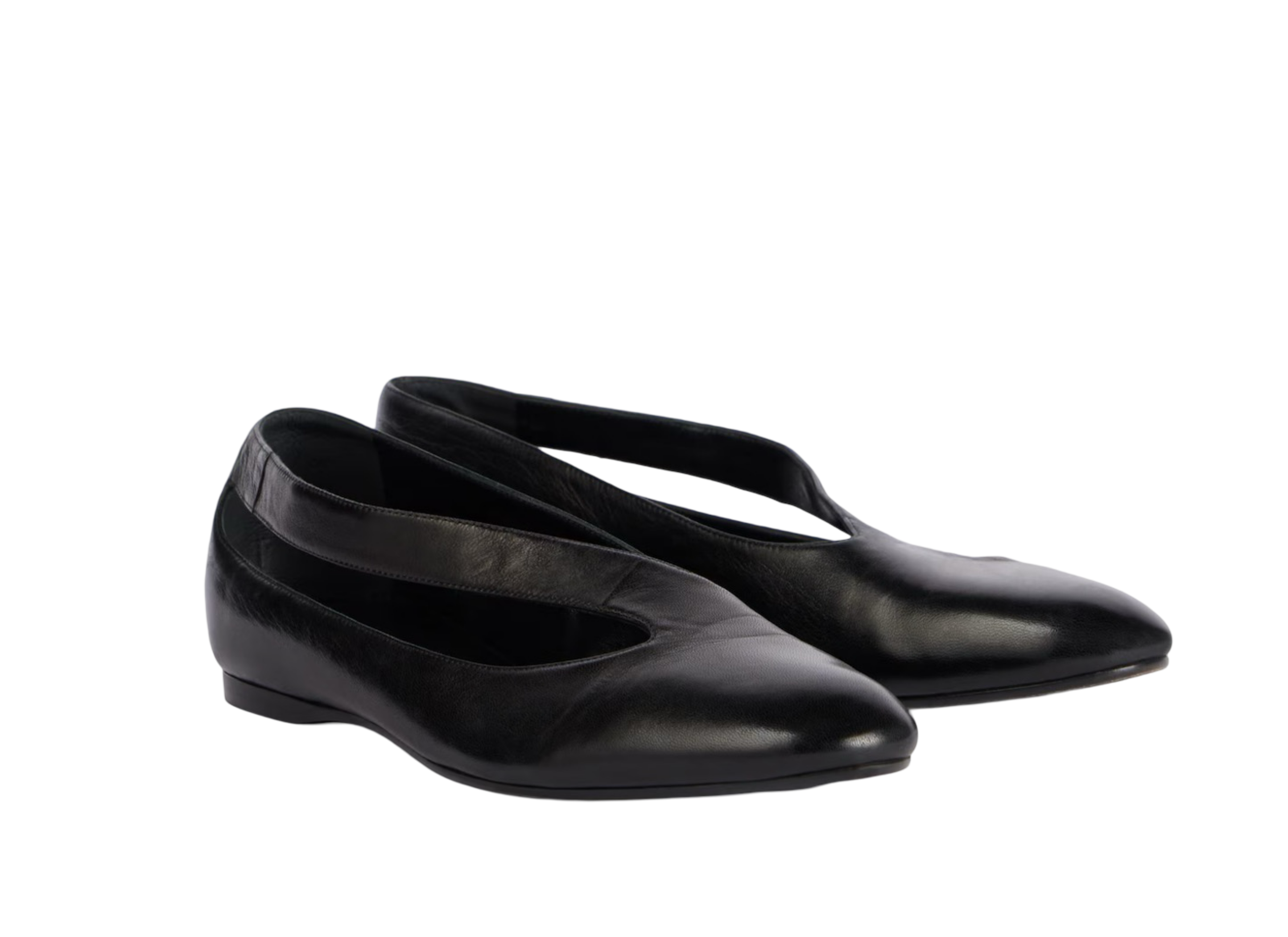 Diana Cutout Leather Ballet Flats