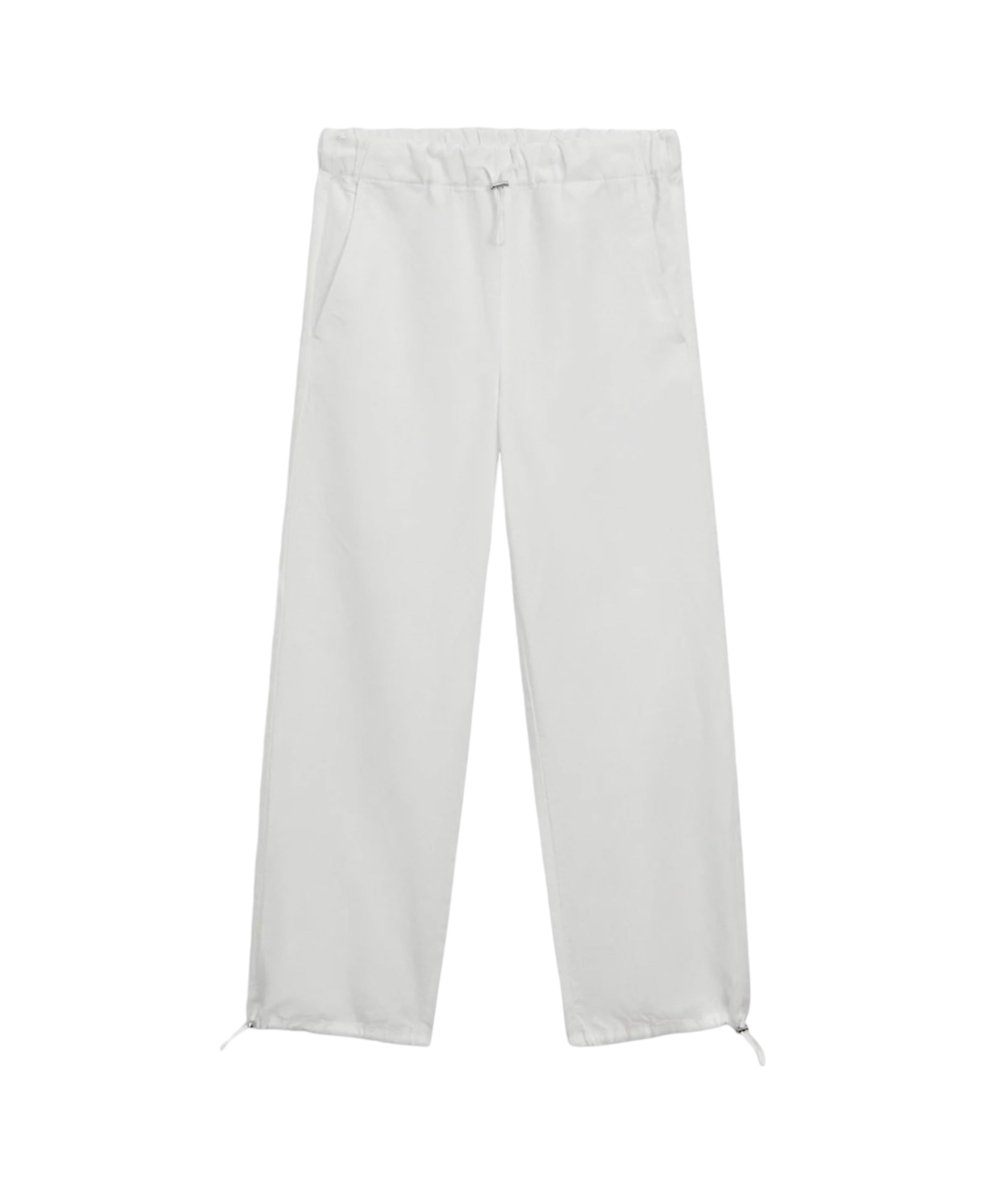 Trousers with Elasticated Waistband and Adjustable Hems