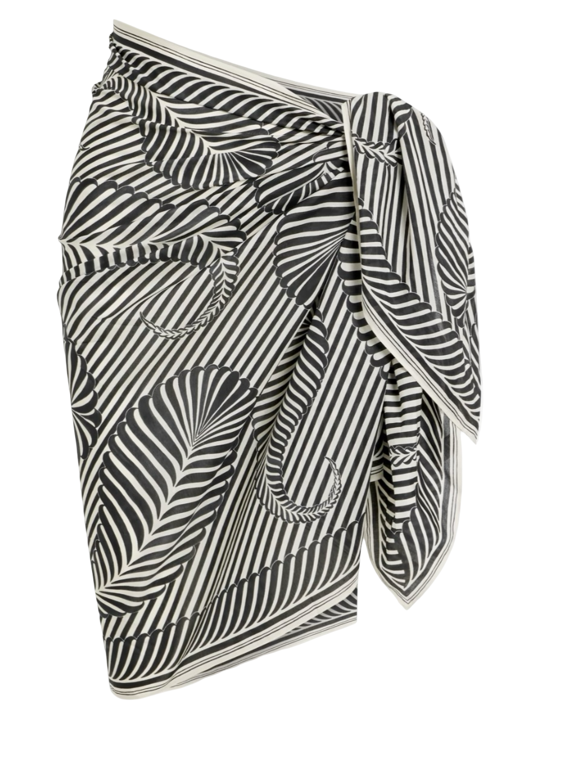 Printed Cotton And Silk-Blend Voile Pareo