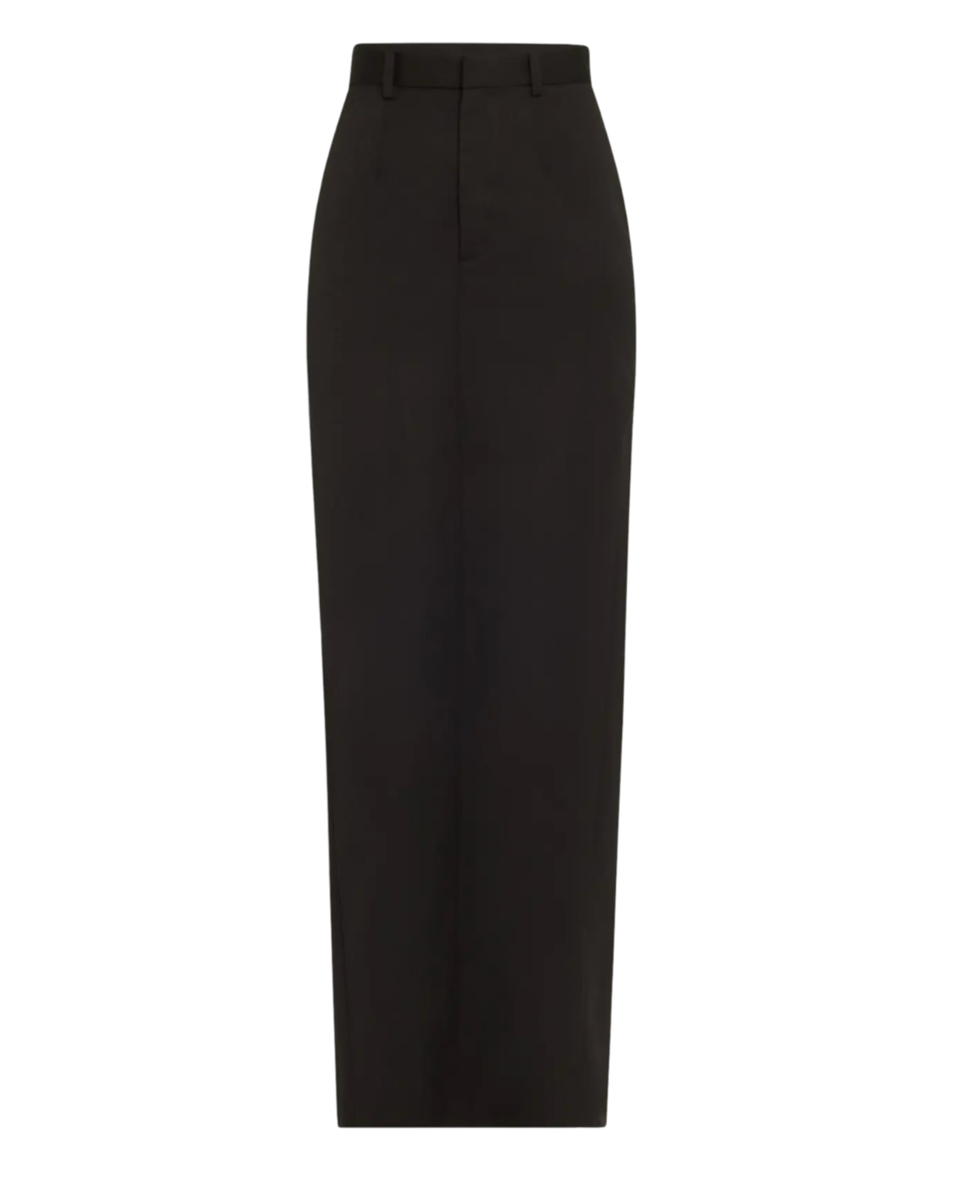 High Waisted Tailored Pillar Wool Skirt