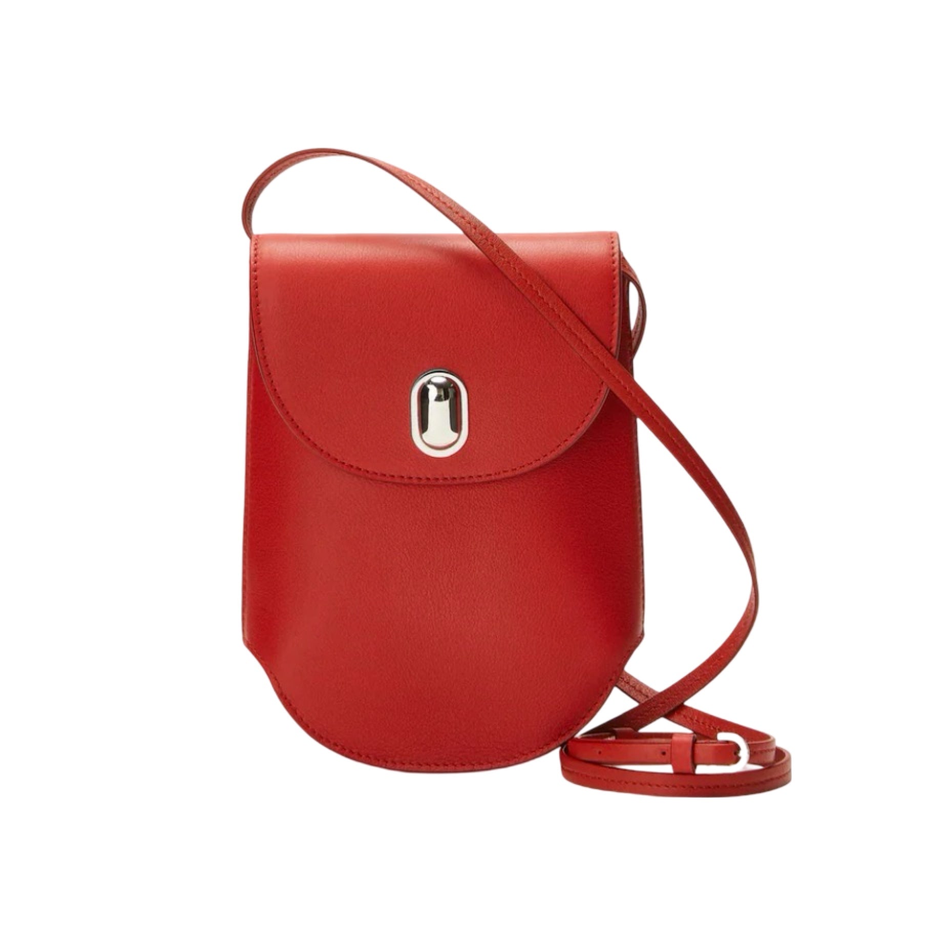 Tondo Pouch in Rouge Leather