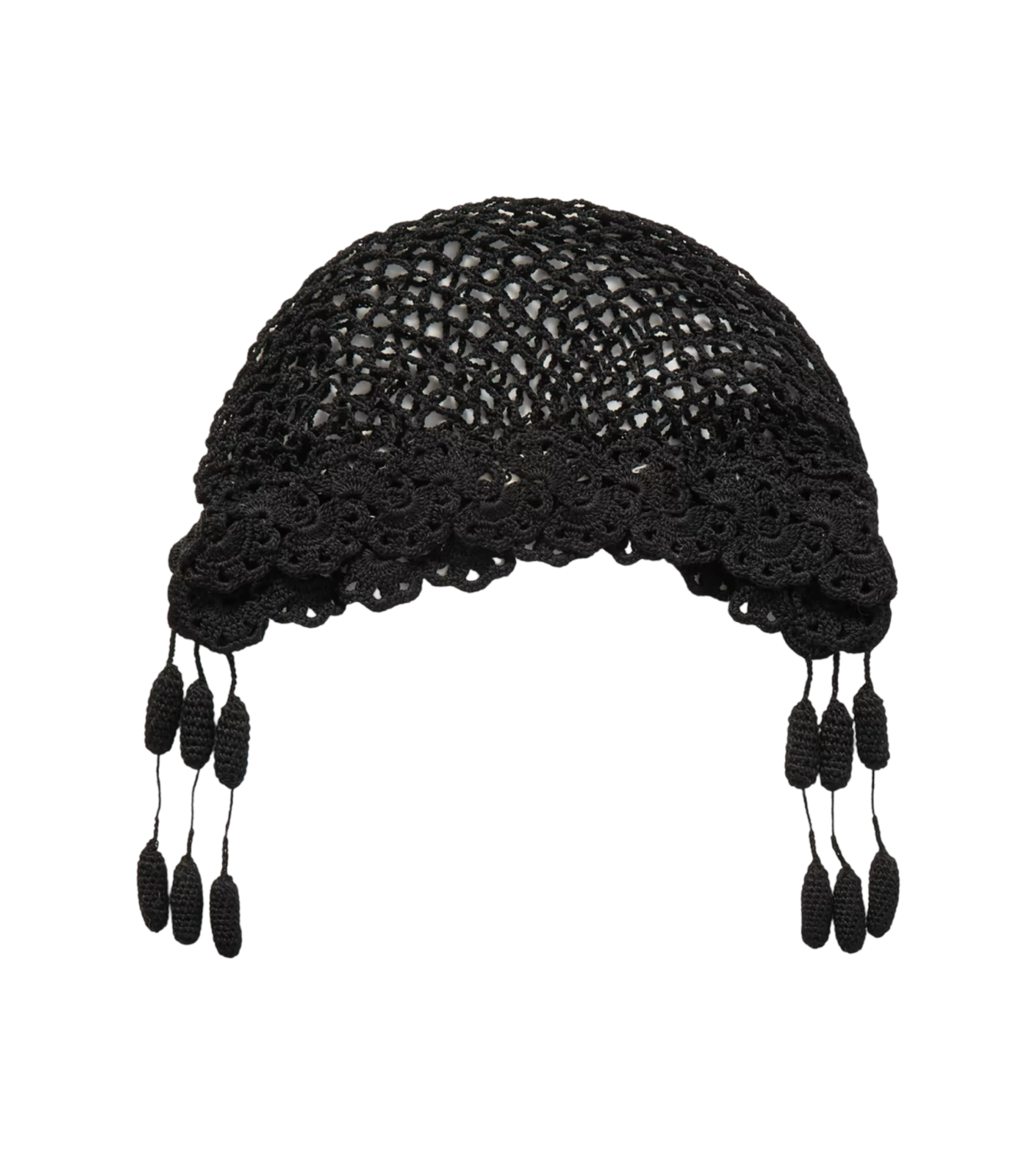 Blossom Tasseled Crocheted Cotton Cap